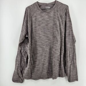 01 Algo Men's Large Gray Performance Space Dye Crewneck Shirt NWT